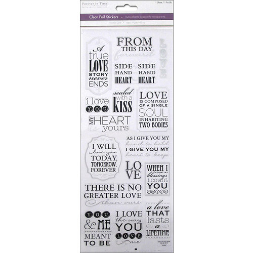 Multi Craft - Clear Stickers - Foil - Love Sentiments