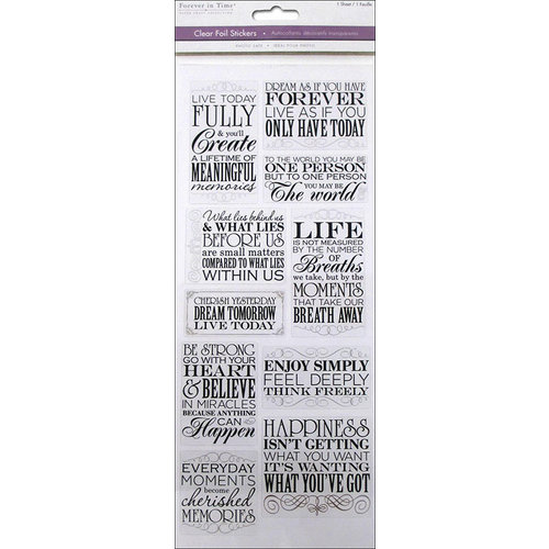 Multi Craft - Clear Stickers - Foil - Inspiration Sayings 2