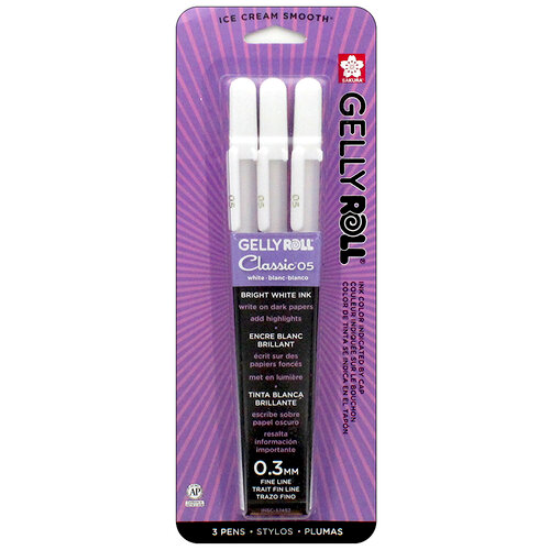 Sakura - Gelly Roll Pen - Classic - 05 Fine - White - 3 Pack