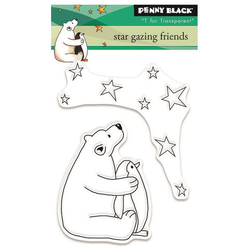 Penny Black - Peaceful Winter Collection - Christmas - Clear Photopolymer Stamps - Star Gazing Friends