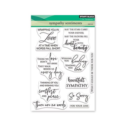 Penny Black - Full Bloom - Clear Photopolymer Stamps - Sympathy Sentiments