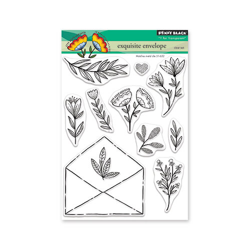Penny Black - Secret Garden Collection - Clear Photopolymer Stamps - Exquisite Envelope