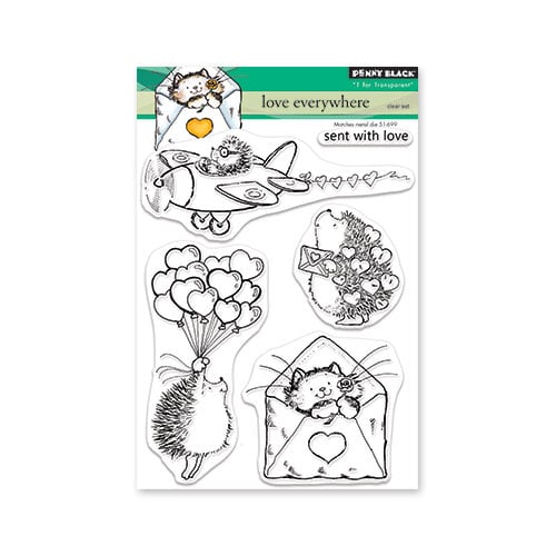 Penny Black - Bunches of Love Collection - Clear Photopolymer Stamps - Love Everywhere