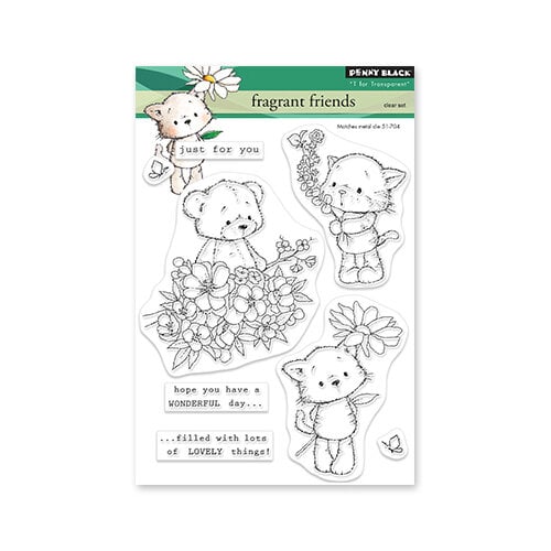 Penny Black - Delight Collection - Clear Photopolymer Stamps - Fragrant Friends