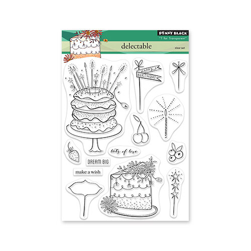 Penny Black - Delight Collection - Clear Photopolymer Stamps - Delectable