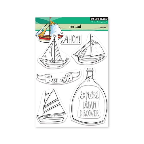 Penny Black - Dream and Discover Collection - Clear Photopolymer Stamps - Set Sail