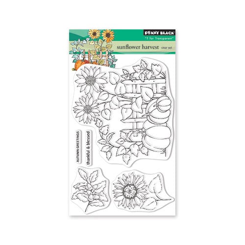 Penny Black - Autumn Collection - Clear Photopolymer Stamps - Sunflower Harvest