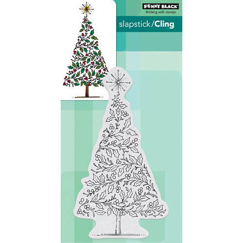 Penny Black - Christmas - Cling Mounted Rubber Stamps - Tree of Holly