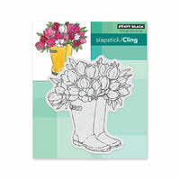 Penny Black - Timeless Collection - Cling Mounted Rubber Stamps - Blooming Boots
