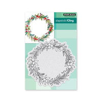 Penny Black - Making Spirits Bright Collection - Cling Mounted Rubber Stamps - Christmas Circlet