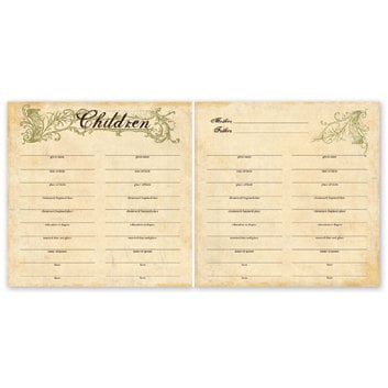 The Paper Loft - For the Record Collection - 12 x 12 Double Sided Paper - Children Chart