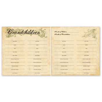 The Paper Loft - For the Record Collection - 12 x 12 Double Sided Paper - Grandchildren Chart