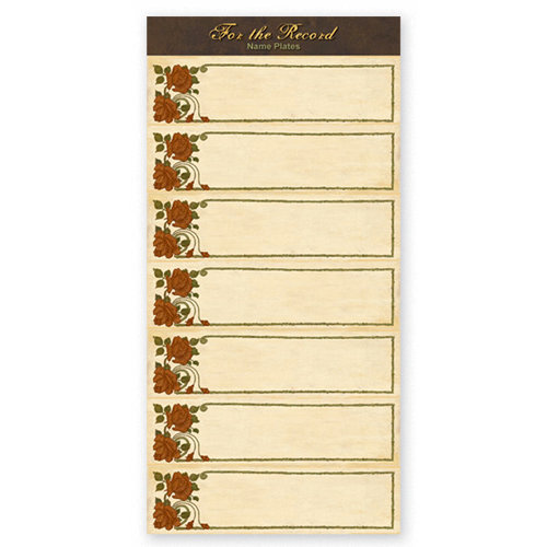 The Paper Loft - For the Record Collection - Cardstock Pieces - Name Plates - Rose Tags