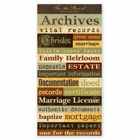 The Paper Loft - For the Record Collection - Cardstock Pieces - Generation - Words and Titles