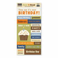 The Paper Loft - Gear Head Collection - Cardstock Pieces - Birthday