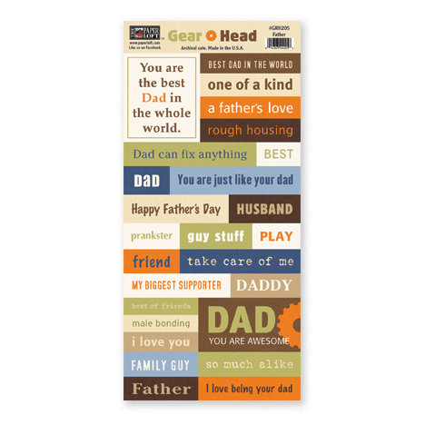 The Paper Loft - Gear Head Collection - Cardstock Pieces - Father