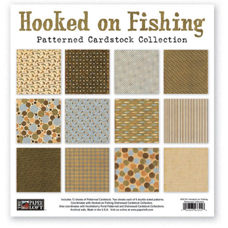 The Paper Loft - Hooked on Fishing Collection - 12 x 12 Patterned Cardstock Pack