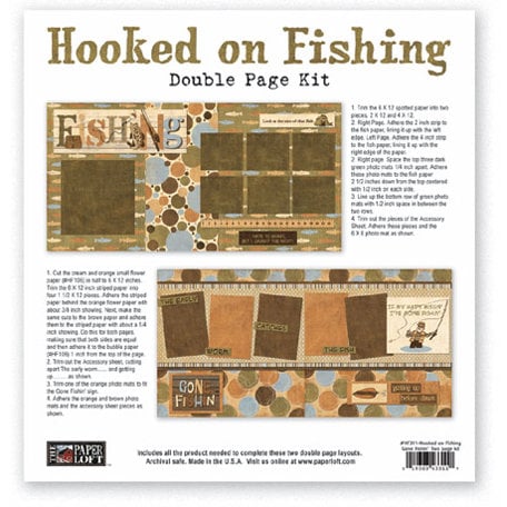The Paper Loft - Hooked on Fishing Collection - 12 x 12 Double Page Kit - Gone Fishin'