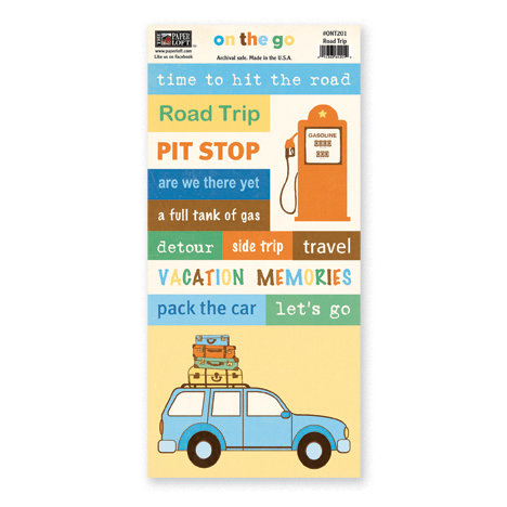 The Paper Loft - On the Go Collection - Cardstock Pieces - Road Trip