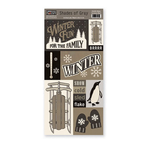 The Paper Loft - Shades of Gray Collection - Cardstock Pieces - Winter
