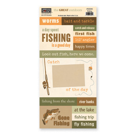 The Paper Loft - The Great Outdoors Collection - Cardstock Pieces - Fishing