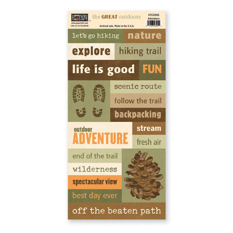 The Paper Loft - The Great Outdoors Collection - Cardstock Pieces - Adventure