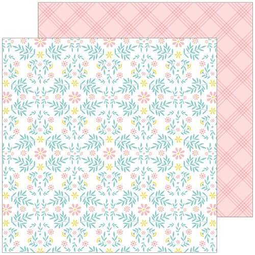 Pinkfresh Studio - Happy Blooms Collection - 12 x 12 Double Sided Paper - Cottage