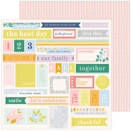 Pinkfresh Studio - The Best Day Collection - 12 x 12 Double Sided Paper - Together is My Fave