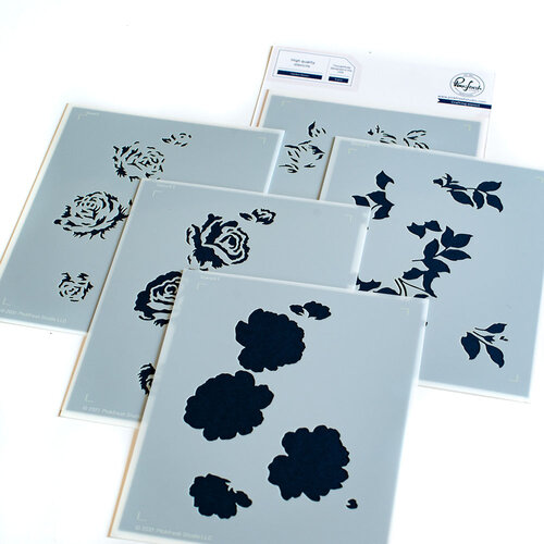 Pinkfresh Studio - Layering Stencils - Garden Roses