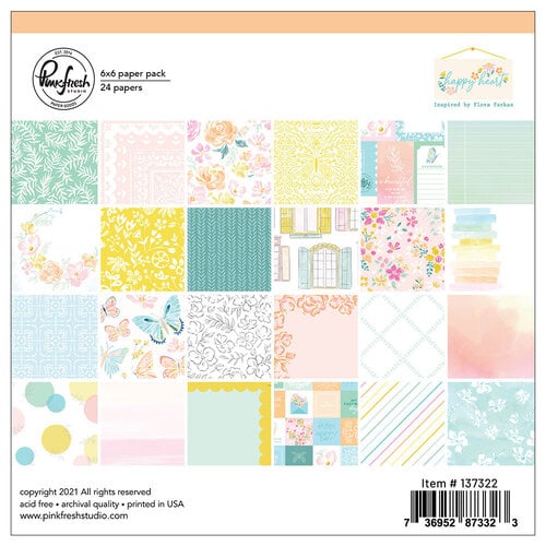 Pinkfresh Studio - Happy Heart Collection - 6 x 6 Paper Pack