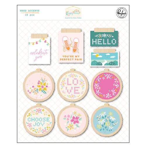 Pinkfresh Studio - Happy Heart Collection - Wood Accent Stickers
