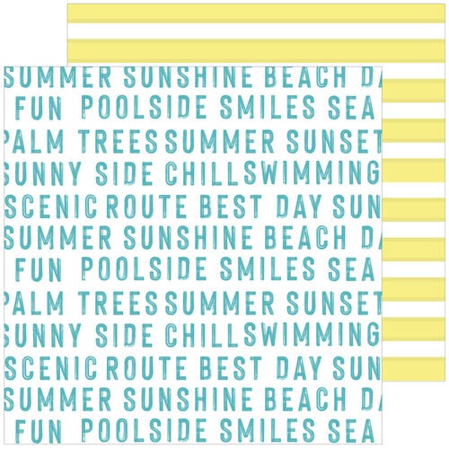 Pinkfresh Studio - Sunshine On My Mind Collection - 12 x 12 Double Sided Paper - Poolside