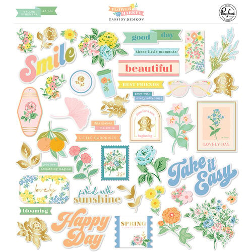 Pinkfresh Studio - Flower Market Collection - Ephemera - Vellum