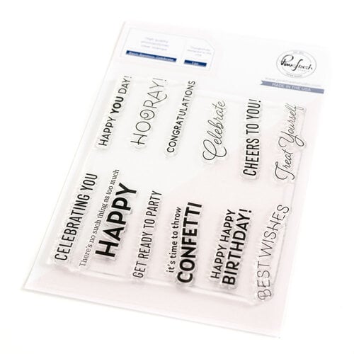 Pinkfresh Studio - Clear Photopolymer Stamps - Basic Banners - Celebrate