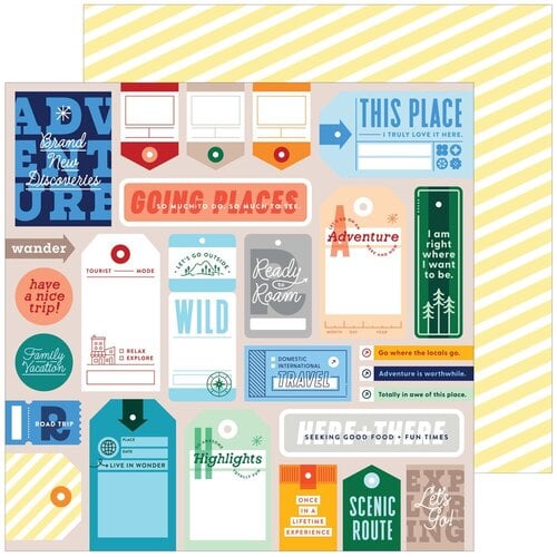 Pinkfresh Studio - Tourist Mode Collection - 12 x 12 Double Sided Paper - Ready To Roam