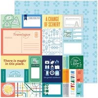 Pinkfresh Studio - Tourist Mode Collection - 12 x 12 Double Sided Paper - Happy Place