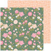 Pinkfresh Studio - Lovely Blooms Collection - 12 x 12 Double Sided Paper - Keep Growing