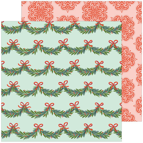 Pinkfresh Studio - Holiday Dreams Collection - 12 x 12 Double Sided Paper - Deck The Halls
