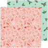 Pinkfresh Studio - Holiday Dreams Collection - 12 x 12 Double Sided Paper - Holly Jolly