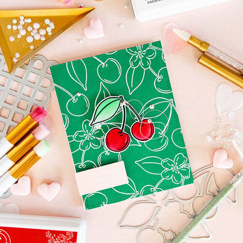 Pinkfresh Studio - Pure Bliss Collection - Stencils - Cherry Bliss