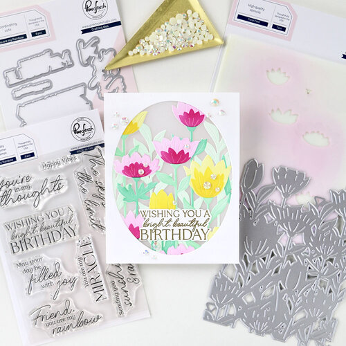 Pinkfresh Studio - Pure Bliss Collection - Dies - You Are My Rainbow