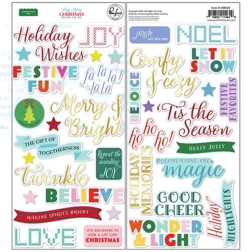 Pinkfresh Studio - Paige Evans - Very Merry Christmas Collection - Chipboard Titles
