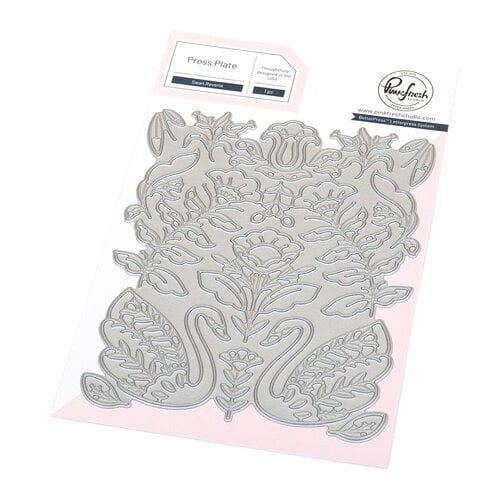 Pinkfresh Studio - Delicate Details Collection - Press Plates - Swan Reverie