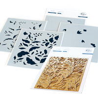 Pinkfresh Studio - Hot Foil Plate and Layering Stencils Set - Folk Garden Bundle