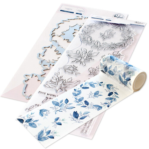 Pinkfresh Studio - Clear Photopolymer Stamps, Washi Tape and Die Set - Indigo Vines Complete Bundle