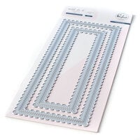 Pinkfresh Studio - Essentials Collection - Dies - Slimline - Stitched Scallop Rectangles