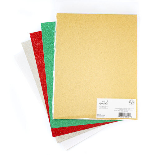 Pinkfresh Studio - Essentials Collection - 8.5 x 11 Paper Pack - Glitter Cardstock - Holiday Sparkle