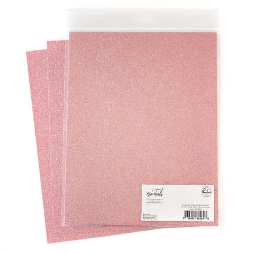 Pinkfresh Studio - Essentials Collection - 8.5 x 11 Paper Pack - Glitter Cardstock - Blush