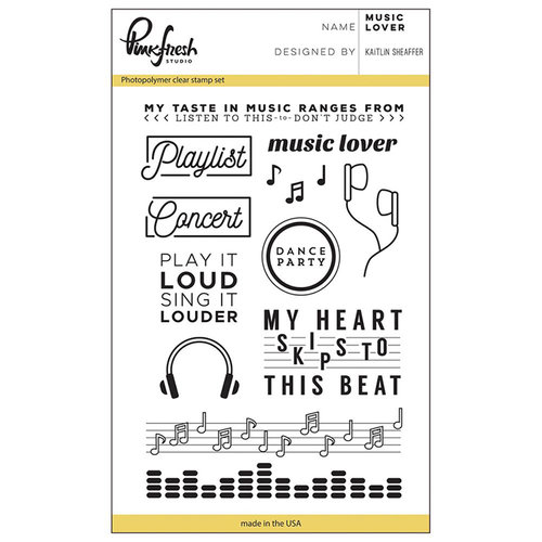 Pinkfresh Studio - Clear Acrylic Stamps - Music Lover