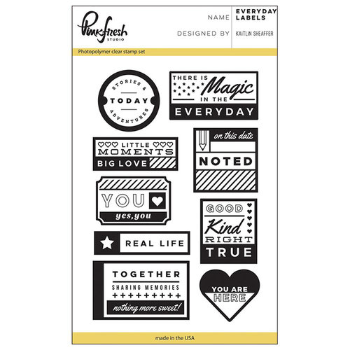 Pinkfresh Studio - Clear Photopolymer Stamps - Everyday Labels